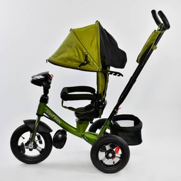 Детский трехколесный велосипед с пультом Best Trike 7700 B 9570 поворотное сиденье, надувные колеса