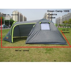 Палатка Green Camp 1009 4-х местная. 2-х слойная. С тамбуром