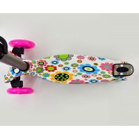 Дитячий триколісний самокат Scooter Maxi Prin 779 1309 Колеса світяться. рожевий