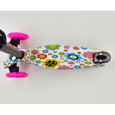 Детский трехколесный самокат Scooter Maxi Prin 779 1309 Колеса светятся. Розовый