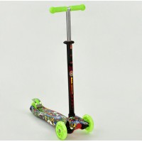 Самокат чотириколісний Scooter Maxi Print тисяча триста дев&#39;яносто одна Салатовий. колеса світяться