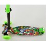 Самокат четырехколесный Scooter Maxi Print 1391 Салатовый. Колеса светятся