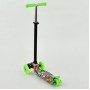 Самокат четырехколесный Scooter Maxi Print 1391 Салатовый. Колеса светятся
