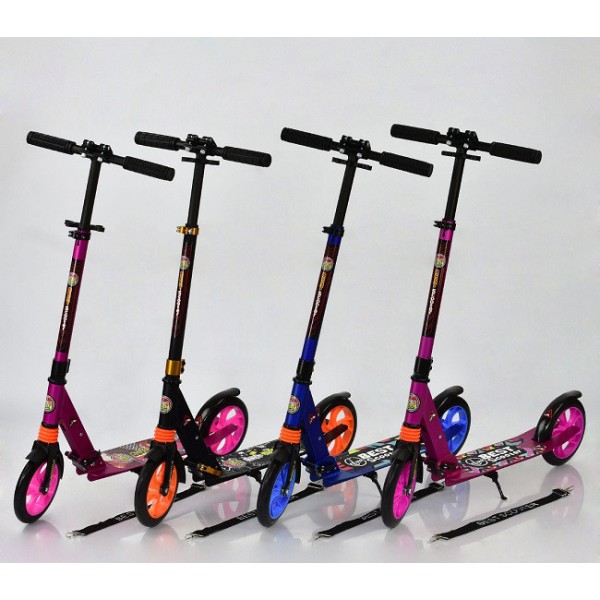 Двухколесный самокат алюминиевый Best Scooter 681 A колеса полиуретановые, 1 амортизатор