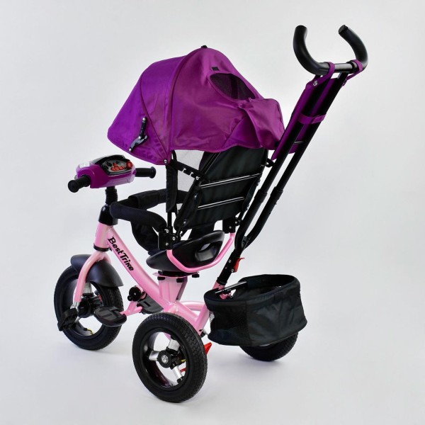Детский трехколесный велосипед с пультом Best Trike 7700 B 7599 поворотное сиденье, надувные колеса
