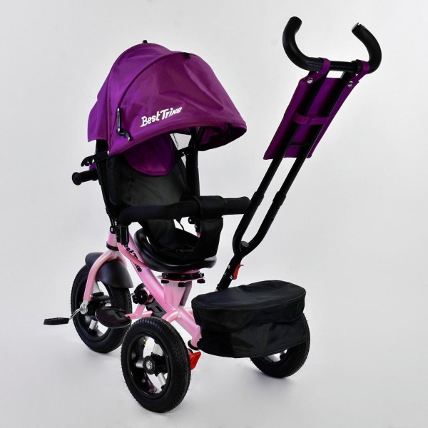 Детский трехколесный велосипед с пультом Best Trike 7700 B 7599 поворотное сиденье, надувные колеса