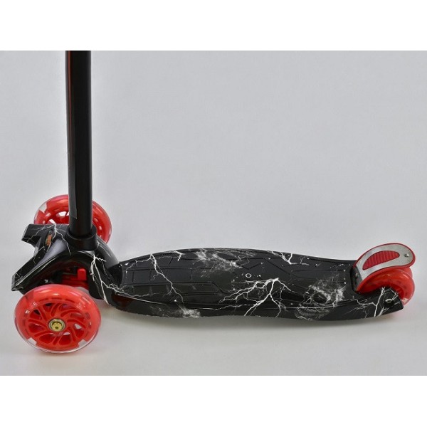 Детский четырехколесный самокат Scooter Maxi Print Черный мрамор 1318 Светящиеся колеса