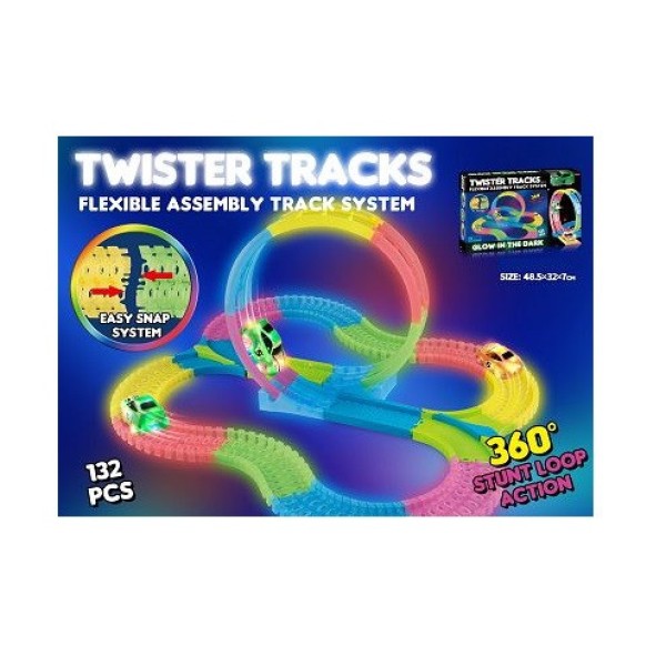 Детский гоночный трек Twister Tracks 7783 светящийся (аналог Magic Tracks)