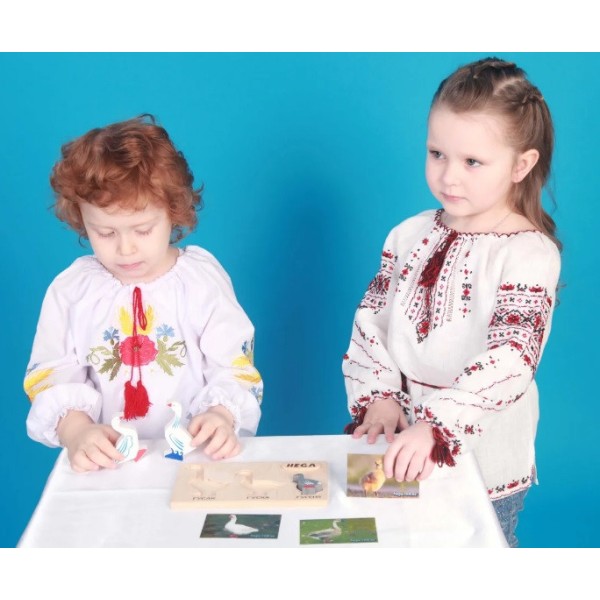Набор фигурок-вкладышей HEGA 126 гуси, дерево, 3 шт